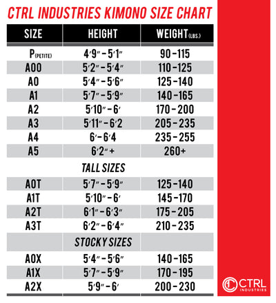UPDATED SIZE CHART!