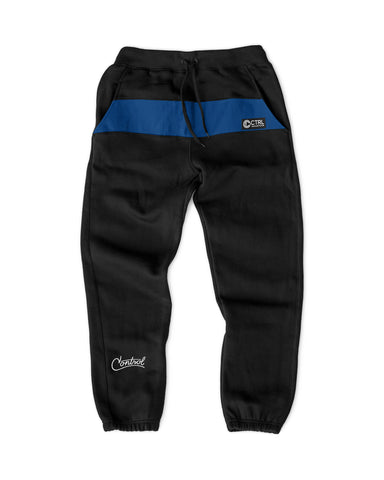 FLUID SWEATPANTS 2TONE : BLACK/BLUE