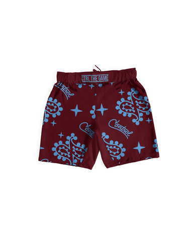 KERCHIEF SHORTS : BURGUNDY