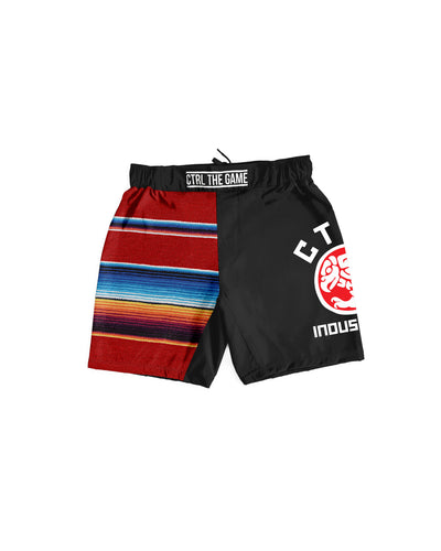 EL ZARAPE SHORTS: BLACK/RED